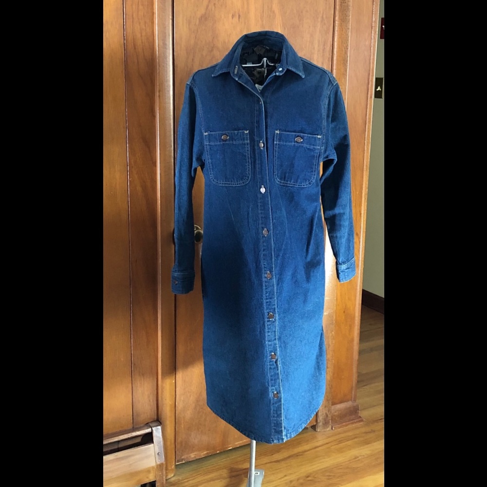 Calvin Klein Blue Denim Midi Shirt Dress